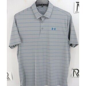 NEW Under Armour UA golf Grey teal polo shirt 2XL heatgear performance shirt xxl